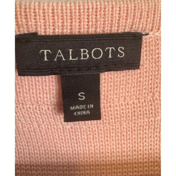 Talbots Size Small Light Pink Button-Front Cardigan Sweater - Picture 3 of 14